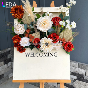 Letrero de Bienvenida Floral Moderno de Acrílico Blanco de Lujo LEDA, Soporte para Caja de Flores para Decoración de Bodas - Product Image 4