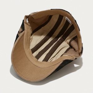 Gorra Newsboy de Algodón Lavado con Camuflaje Vintage de Alta Calidad, Personalizable OEM, con Banda Metálica Ajustable, Gorras Clásicas de Moda para Hombre - Product Image 5