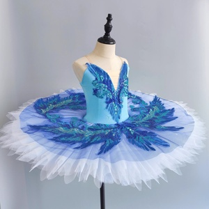 Tutu de ballet classique professionnel pour adultes et enfants, costume de ballet bleu Lac des cygnes, tutu pancake, robe de danse de ballerine, fête, filles, femmes - Product Image 2