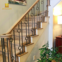 Balustres d'escalier en fer forgé pour villa moderne, doubles cercles, faciles à installer