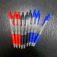 Stylo à bille personnalisé avec logo, encre rouge, bleue et noire de 0,5 mm, poignée en caoutchouc souple, stylo promotionnel transparent pour cadeau d'affaires