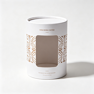 Recyclable Cylindrical Packaging With Transparent <b>Window</b> Custom Made For Coffee Bean Retail Display And Gift Pack - Product Image 3