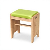 Tabouret de salle à manger commercial en bois massif, minimaliste et moderne, rembourré, avec poignée, idéal pour restaurants et bars (vente en gros)
