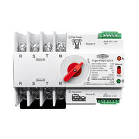 TOMZN Commutateur de transfert automatique triphasé sur rail DIN ATS, double alimentation, interrupteur sélecteur électrique, alimentation ininterrompue 4P 63A 100A 125A