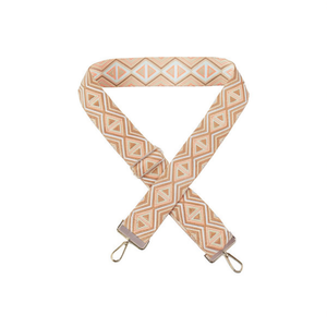 Sangle en toile de 5 cm à motif triangulaire kaki avec crochets métalliques pour sacs à main - Product Image 1