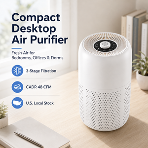 <span class=keywords><strong>Purificateur</strong></span> <span class=keywords><strong>d</strong></span>'<span class=keywords><strong>air</strong></span> silencieux pour table avec veilleuse intégrée, élimine les gaz nocifs en intérieur, idéal pour la chambre familiale, le dortoir, les petits espaces de vie - Product Image 2