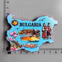 Aimant de réfrigérateur personnalisé avec logo Monaco Bulgarie, souvenir touristique, aimant de réfrigérateur en résine 3D, autocollant