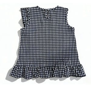 قميص بناتي صيفي مطبوع حسب الطلب من القطن 100٪ بأكمام مكشكشة وتصميم كاجوال مع دانتيل - Product Image 3