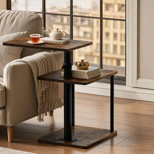 Moderner Langlebiger Konvertierbarer C-förmiger Couchtisch 360° Drehbar Höhenverstellbar Steinplatte Antik Wohnzimmer Schlafzimmer Vermietung - Product Image 5