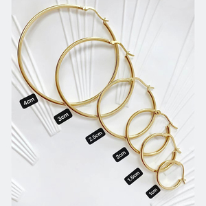 ต่างหูห่วงทอง 18k Au750 เครื่องประดับชั้นดี อุปกรณ์ DIY ห่วงกลมแบบเกี่ยว ฮิปฮอป สำหรับผู้ชาย ผู้หญิง แหวนจมูก ขายส่ง - Product Image 4