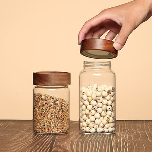 מיכלי זכוכית בורוסיליקט אטומים, ידידותיים לסביבה, ללא BPA, עם מכסה במבוק, ניתנים לערום, עמידים בפני לחות, למטבח, לקפה ולמזון. - Product Image 4