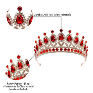 YACHEN 럭셔리 합금 라인 석 파티 티아라와 크라운 여성용 웨딩 생일 파티 크라운 헤어 액세서리 - Product Image 4