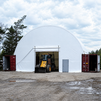 Abri de stockage étanche en acier galvanisé à double treillis pour conteneur, avec grande porte d'accès pour véhicule et porte latérale pour personne