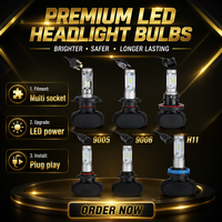 Ampoule de phare LED 10000LM 12-24V à double faisceau avec ventilateur de refroidissement H4 H7 H13 9005 9006 H11 Plug and Play