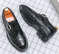 Nouvelles Chaussures Monk en Cuir pour Hommes 2025 avec Boucle Métallique, Oxfords Formels Élégants pour le Bureau