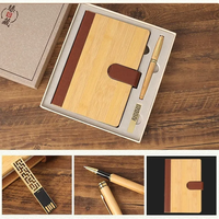 ISStapromo Cadeaux 2025 Luxe Personnalisé Ensemble De Cahier En Bambou Avec Stylo Vide Tasse USB Pilote Signet Cadeau D'affaires Ensemble à Vendre