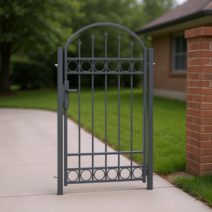 Portail en acier thermolaqué gris 39,37 x 68,90, design traditionnel, style battant avec serrure - Product Image 3