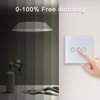 Variateur tactile Zigbee Bilihondim 1 canal, panneau en plastique blanc, aucune ligne neutre requise, contrôle à distance par application, commande vocale Google Assistant