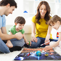 Kit d'activités scientifiques spatiales STEM pour enfants WAYEE |   Expérience de lancement de fusée DIY avec lumière de nuit terrestre luminescente en plastique