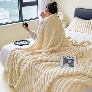 Mềm Mại Và Dày Thỏ Lông Chăn Cho Mùa Đông San Hô Nhung Giả Ném Polyester Chất Liệu Raschel Văn Phòng - Product Image 3