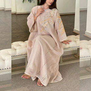 Nouvel arrivage de vêtements ethniques pakistanais tendance de la mode pour femmes musulmanes décoration de fête <span class=keywords><strong>robe</strong></span> de prière robes pour femmes voilées - Product Image 3