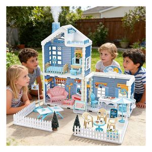 Princess Villa Plastic for <b>Accessories</b> Balcony <b>Pool</b> Bedroom Elevator Furniture DIY Play Set Gift for Girls Children Family - Product Image 5