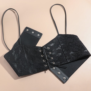 Rétro Royal Mode Dames <span class=keywords><strong>Ceinture</strong></span> Musique Festival Robe Punk Hip Hop Noir <span class=keywords><strong>Dentelle</strong></span> Extensible Large Élastique Corset Taille <span class=keywords><strong>Ceinture</strong></span> pour les Femmes - Product Image 4