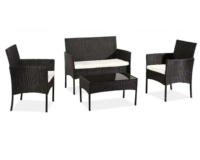 Vente en gros de 4 ensembles de canapés en rotin modernes Design confortable pour manger en plein air Petite table de bar Ensemble de chaises pour jardin/cour