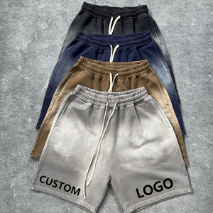 2025 pantalones cortos de peso pesado para hombre lavado Retro en blanco logotipo personalizado 100% algodón teñido en aerosol francés Terry Streetwear pantalones cortos para hombres - Product Image 3