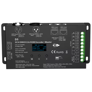 D5 12V 36V 5 Kanal CV PWM Karartma DMX512 ve RDM Dekoder <span class=keywords><strong>Master</strong></span> RGB+CCT LED Şerit için - Product Image 1