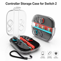 Casing Pelindung PC Anti Jatuh Tahan Gores Ringan dengan 3 Slot Kartu Game untuk Nintendo Switch 2 Joycon Aksesori Gaming