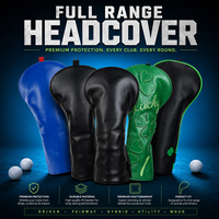 Dernières conceptions de housses de tête de club de golf, collection complète en cuir PU, durables, longue durée de vie, accessoires de golf performants