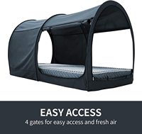 Tente de lit à baldaquin Pop-Up de portabilité taille double espace d'intimité intérieur tentes de rêve monocouche pour dormir Structure de deux chambres