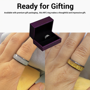 Fashion Wood Grain IP68 Waterproof Ceramic NFC Smart Ring Contactless <b>Access</b> <b>Control</b> Information Sharing Men Women Adults Kids - Product Image 6