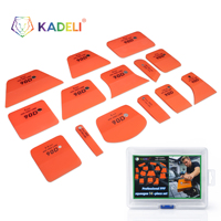 Outil de teinture de fenêtres KADELI Design, outil magnétique pour film de protection PPF, grattoir, ensemble de 14 pièces, grattoirs PPF multi-formes avec étui de rangement
