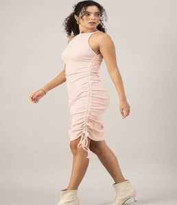 Robe midi pour femme en coton extensible, unie, tissée, douce, confortable, coupe classique, pour les fêtes, les voyages, le week-end, les tenues décontractées - Product Image 4