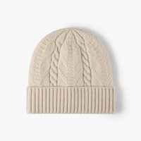 Bonnet en tricot doux et chaud avec revers, bonnet d'hiver confortable décontracté unisexe en maille torsadée, bonnet d'hiver à revers pour femmes et hommes OEM/ODM
