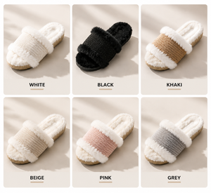 Pantoufles en peluche de luxe pour femmes, pantoufles d'intérieur, douces, chaudes, antidérapantes - Product Image 5