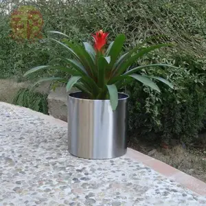 modern home garden metal flower pots vase custom silver polished stainless steel vases