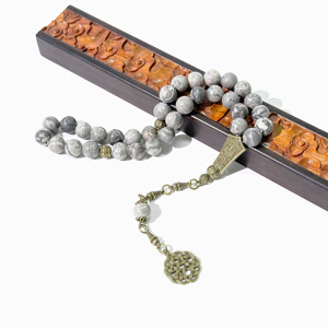 Cuentas de Oración Islámicas, Pulseras Árabes, Cuentas de Oración de Piedra Natural de 10 mm, 33 Piezas, Rosas Musulmanas, Mesbah Misbaha Tasbih Rosario - Product Image 5