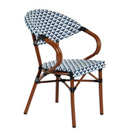 Französischer Patio-Sessel Aluminium rahmen Stapelbarer Rattan Wicker Bistro Cafe Esszimmers tuhl