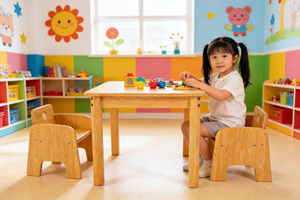 Table Moderne en Bois pour Enfants, Bureau pour Tout-Petits pour l'École, la Crèche, la Chambre et l'Atelier - Product Image 6