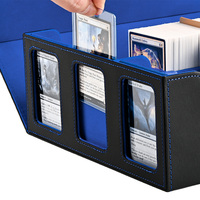 Boîte de rangement pour cartes Juzi personnalisée à 3 rangées avec affichage du commandant, boîte de rangement magnétique pour cartes, convient à Yugioh Pokemoned