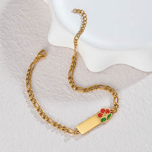 Pulsera y Brazalete de Acero Inoxidable 316L Resistente al Agua y al Deslustre, Chapado en Oro de 14K y 18K, con Corazón, para Chicas - Product Image 2