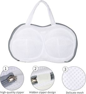 Reusable Polyester <b>Mesh</b> Bra Washing <b>Bag</b> With Zipper Eco-Friendly <b>Laundry</b> Storage for Women's Underwear and Clothes - Product Image 3