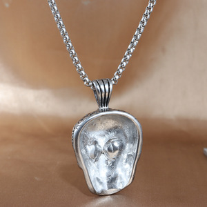 Stainless Steel Skull Pendant With <b>Cross</b> Design For Men And Women Fashion Necklace 23047 - Product Image 2