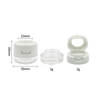 3g Mini boîte à poudre pratique à rabat Boîte à film pour les lèvres Conteneur Round Blush Eye Shadow Sample Empty Box Skin Care Package Material