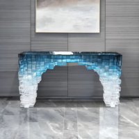 Beliebte italienische minimalist ische Farbverlauf Villa Villa Acryl Eingangs tisch Luxus Art Design Acryl Konsolen tisch