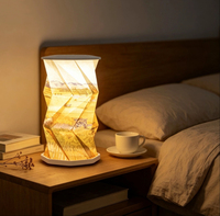 Ensemble cadeau d'anniversaire personnalisé, lanternes en papier pliables avec lumière, lampe de table rechargeable à intensité réglable au toucher, portable, pour chambre à coucher