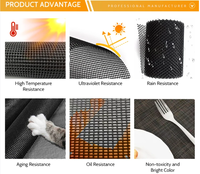 Rideau en maille polyester noir multifonctionnel anti-rayures pour animaux de compagnie, résistant, lavable, anti-insectes, taille personnalisée